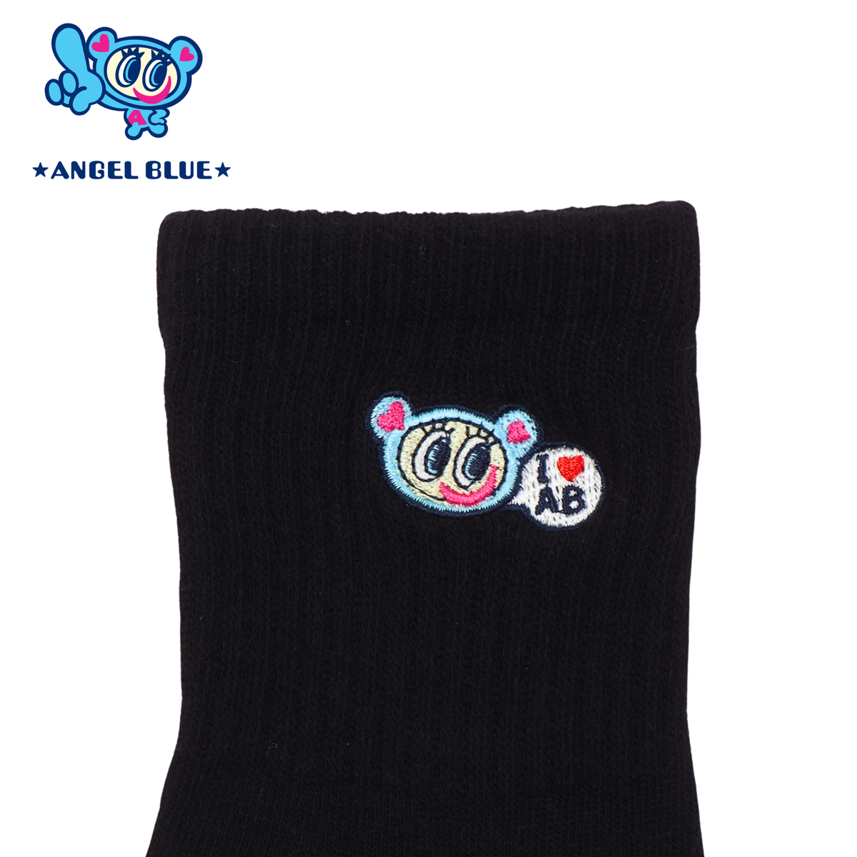 【ANGEL BLUE】ワンポイント刺繍 靴下