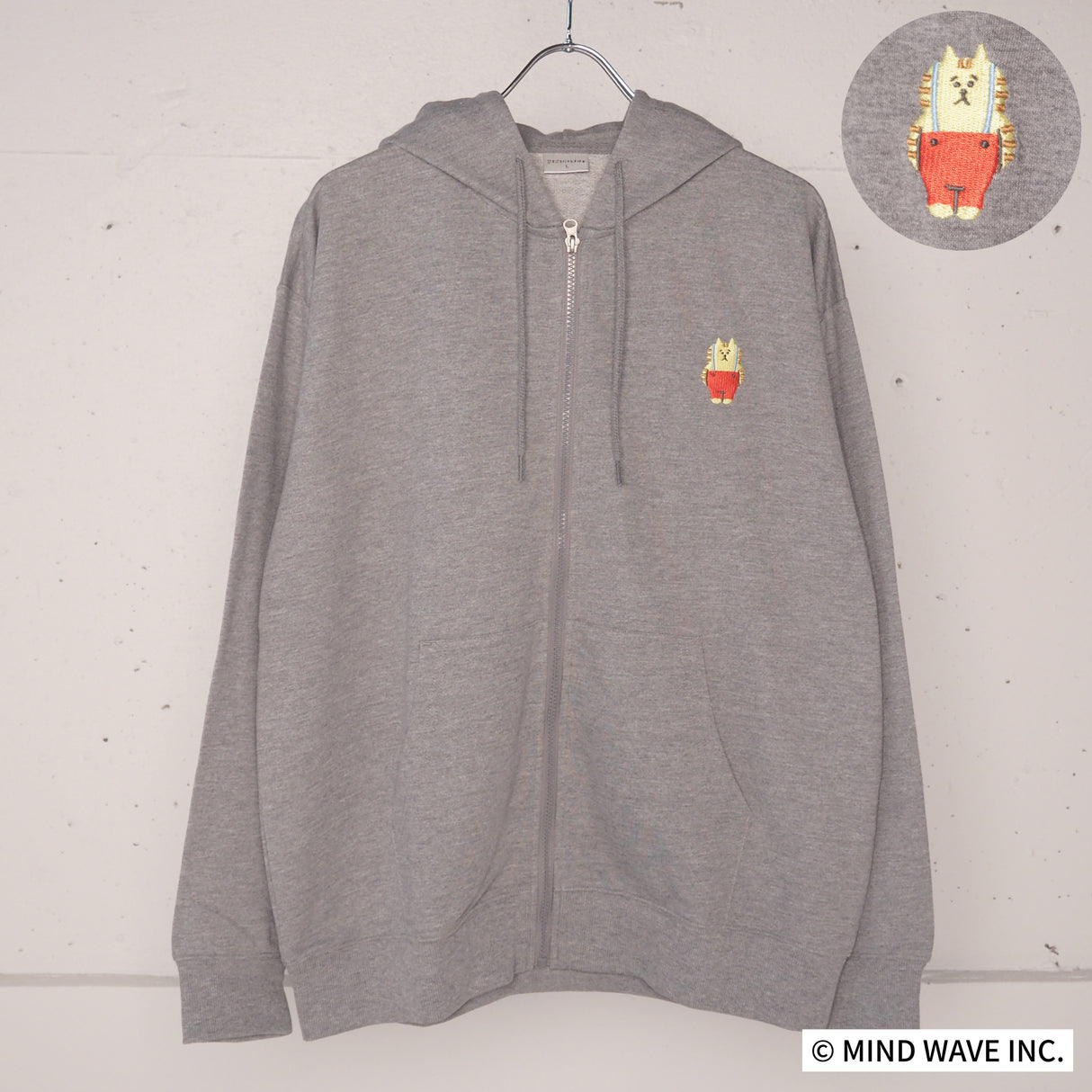 ごろごろにゃんすけ刺繍ZIPパーカー